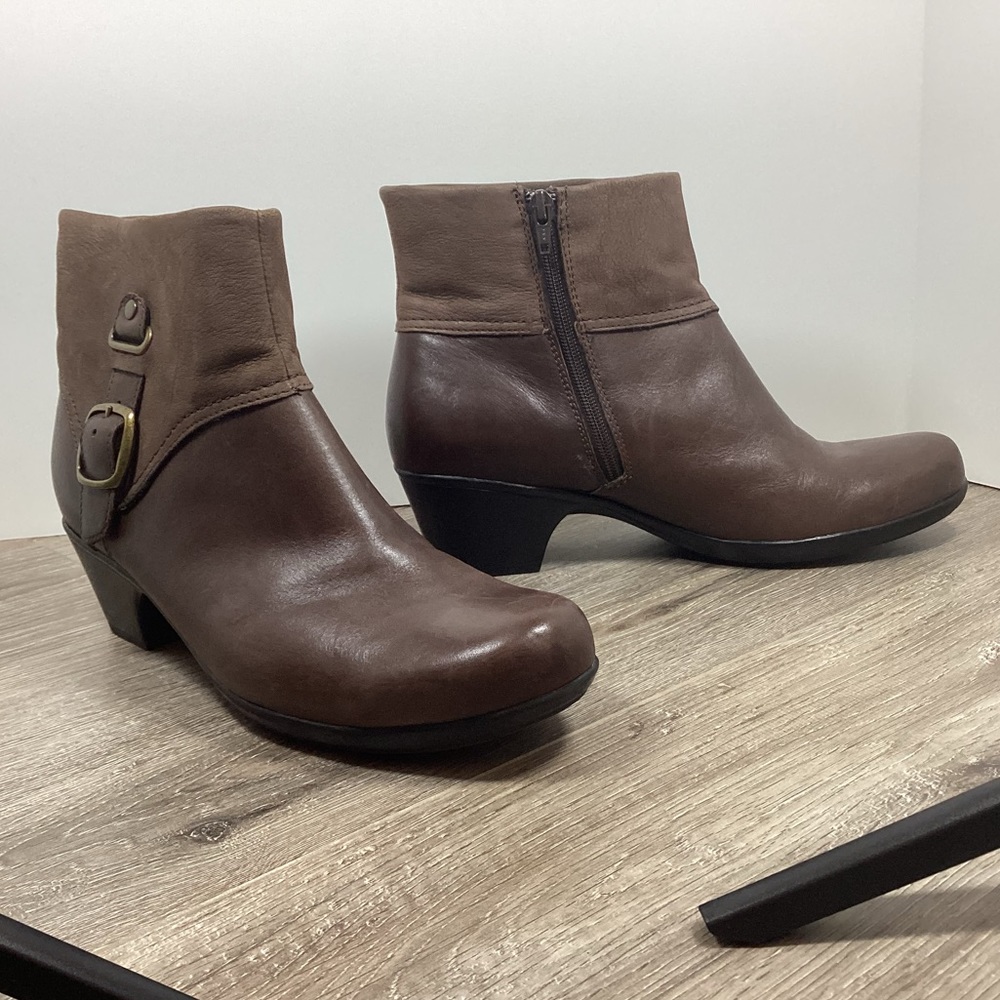 Clarks Leather Ankle Boots, Size 11W